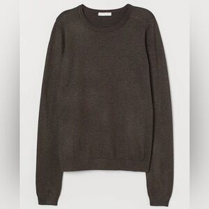 H&M Women’s Dark Brown Long Sleeve Fine Knit Sweater Sz Large